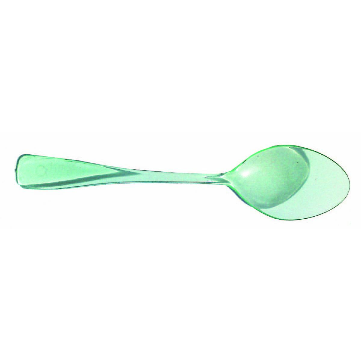 Packnwood 210CV0033V 3.7 in. Mini Green Transparent Spoon, Kitchen Cutlery, Tableware