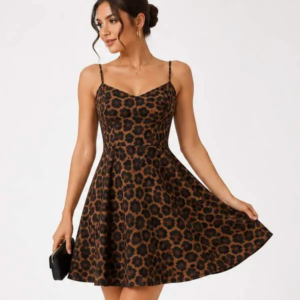 Cheetah Wildlife Motif Comfortable Poly-Spandex Knitted Fabric - 58-60 in Width for Dresses, Tops & Activewear