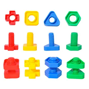 Children's educational toy plastic nut and screw matching set for baby assembly and hands-on screwing with large-sized screws