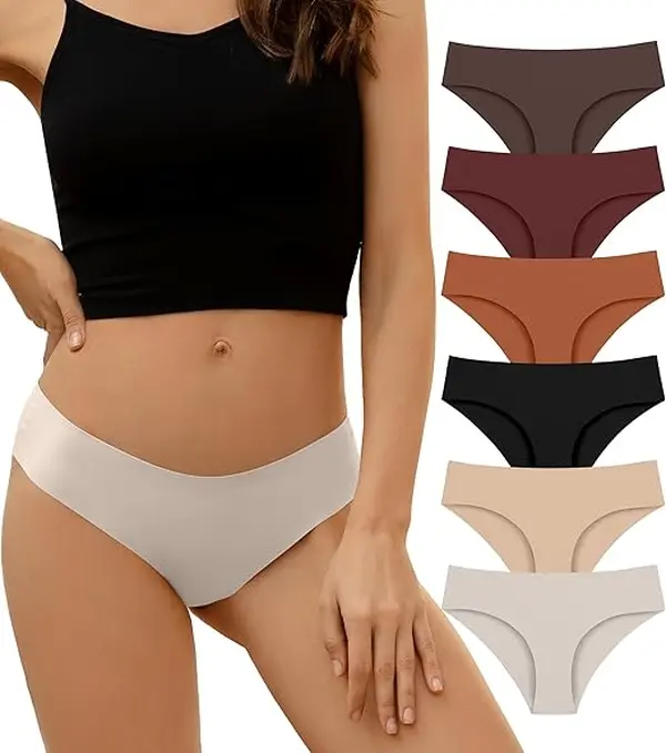 DEANGELMON Women's Seamless No-Show Cotton Lingerie Panties, High-Elastic Elegant Briefs for Ladies' Everyday Wear, Panty, Lady, Lightweight, Double-Layer Cotton Crotch, Wireless Seamless Briefs, Minimalist, Leggings Stay Hidden, Seamless Under Pants