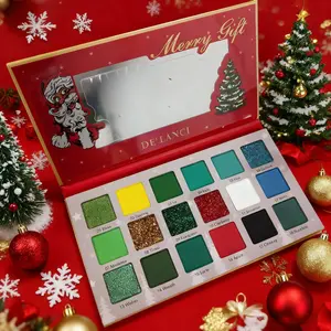 De'lanci 18 Color Eyeshadow Palette Christmas Series, High Pigment Glitter Makeup, Perfect for Parties, Women's Ideal Gift