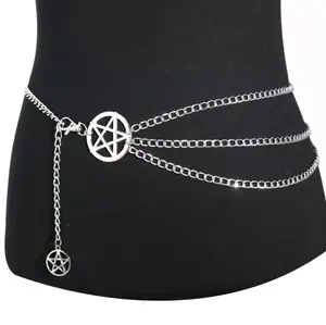 Layered Pentagram Waist Belt