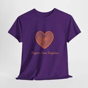 Progress Over Perfection Unisex Cotton Tee, Motivational Apparel, Gift for Him/Her, Casual Wear, Valentine's Day, Love Merch