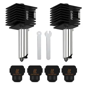 2 Pack A1 Mini/A1 Hotend Print  Hot End Kit Extruder Upgrade High-Temperature 0.4MM Hardened Steel Nozzle Replacement with 4 count  Cover Sock for Bambu Lab  Printer Accessories