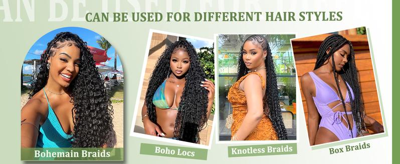 GK 18 Inch Human Braiding Hair for Boho Braids Deep Wave Bulk Human Hair 100% Unprocessed Brazilian Virgin Hair for Braiding Bohemian No Weft 1 Bundles 100g Natural Color