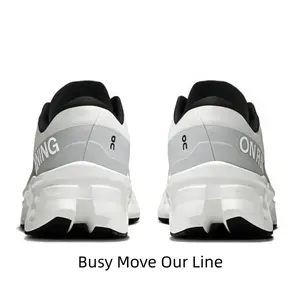 White Blue Ombre Breathable Mesh Running Shoes Hollow Wave Shock Absorbing Midsole Wear Resistant Rubber Outsole Unisex Outdoor Sports Footwear