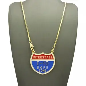 MaxBling81 Hip Hop Gold Plated Rapper I-10 Pendant with 2mm 20"-30" Box Chain Necklace, Gold Chains, Ideal for Daily Wear, Male Birthday Gifts