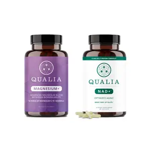Qualia Optimized Aging Bundle — 10-Form Magnesium Blend + Clinically Proven NAD+ Booster | Boost NAD+ up to 67% | Heart, Brain & Bone Health | Energy, Focus & Healthy Aging
