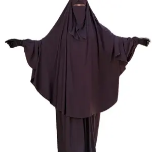 Muslims' Hijab Abaya and  Beautiful 2in 1 Islamic Dress in Dark Color for Women