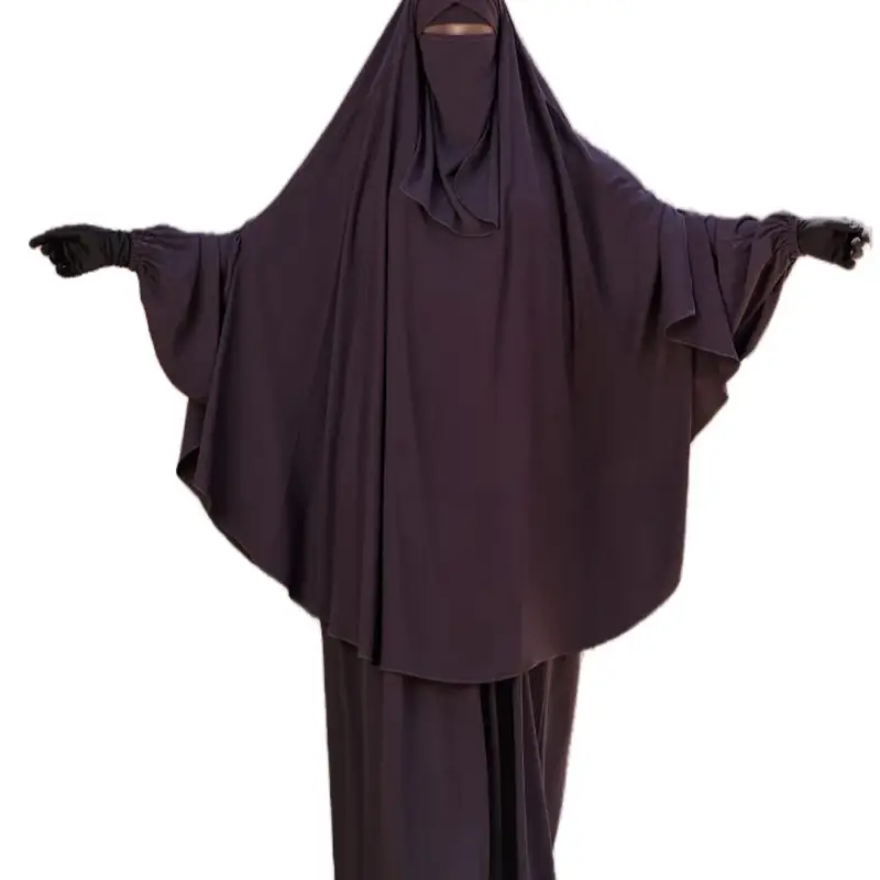 Muslims' Hijab Abaya and Beautiful 2in 1 Islamic Dress in Dark Color for Women