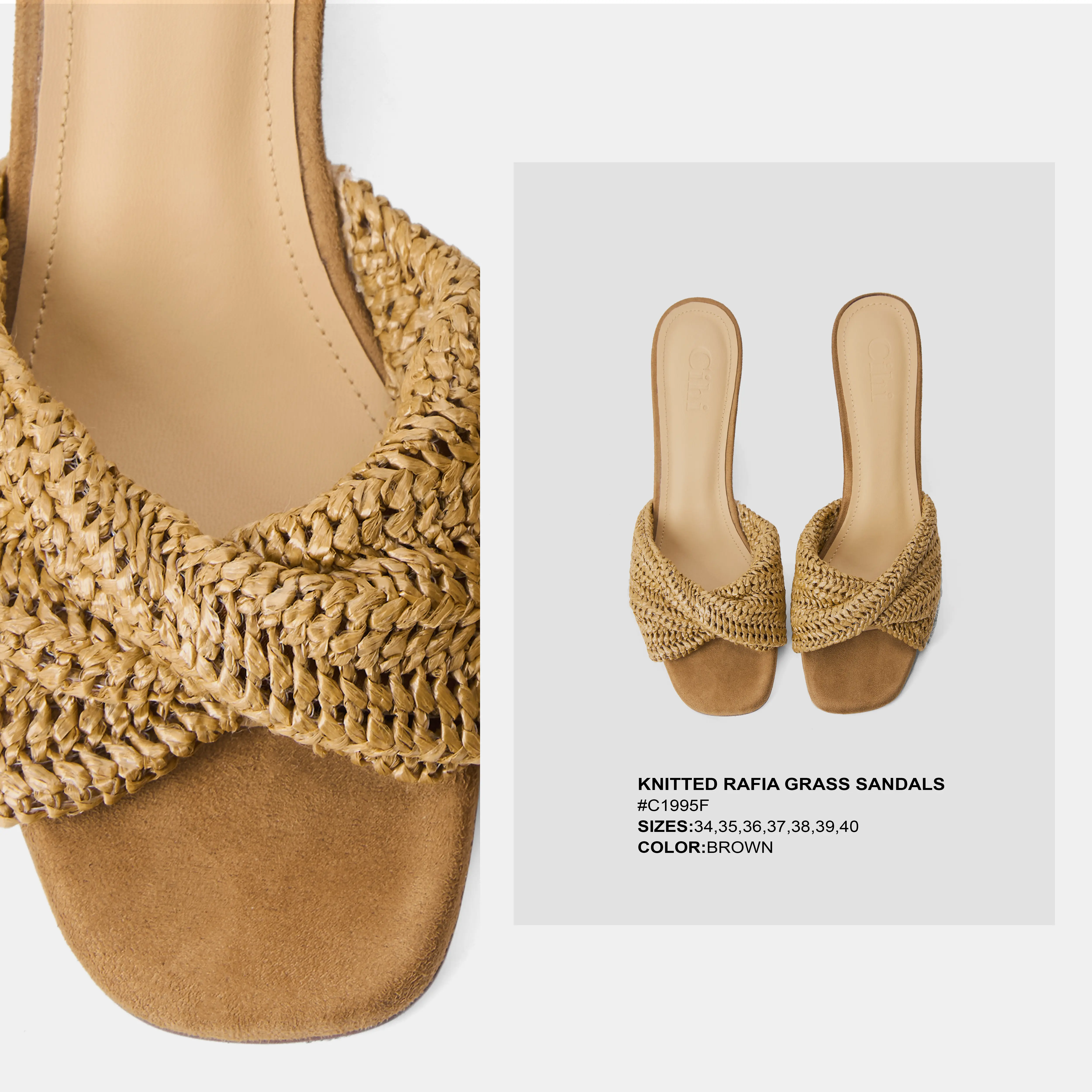 Cihi Provence Everyday Collection – Raffia Soft Sculpted Woven Retro Wedge Mules Series