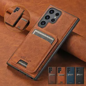 2in1 Magnetic Wallet Case For Samsung Galaxy S25/S24/S23/S22 Ultra, Detachable Magnetic PU Leather Case with Card Holder Stand For Galaxy S25 S24 Plus, Compatible with Magsafe, for Women Men