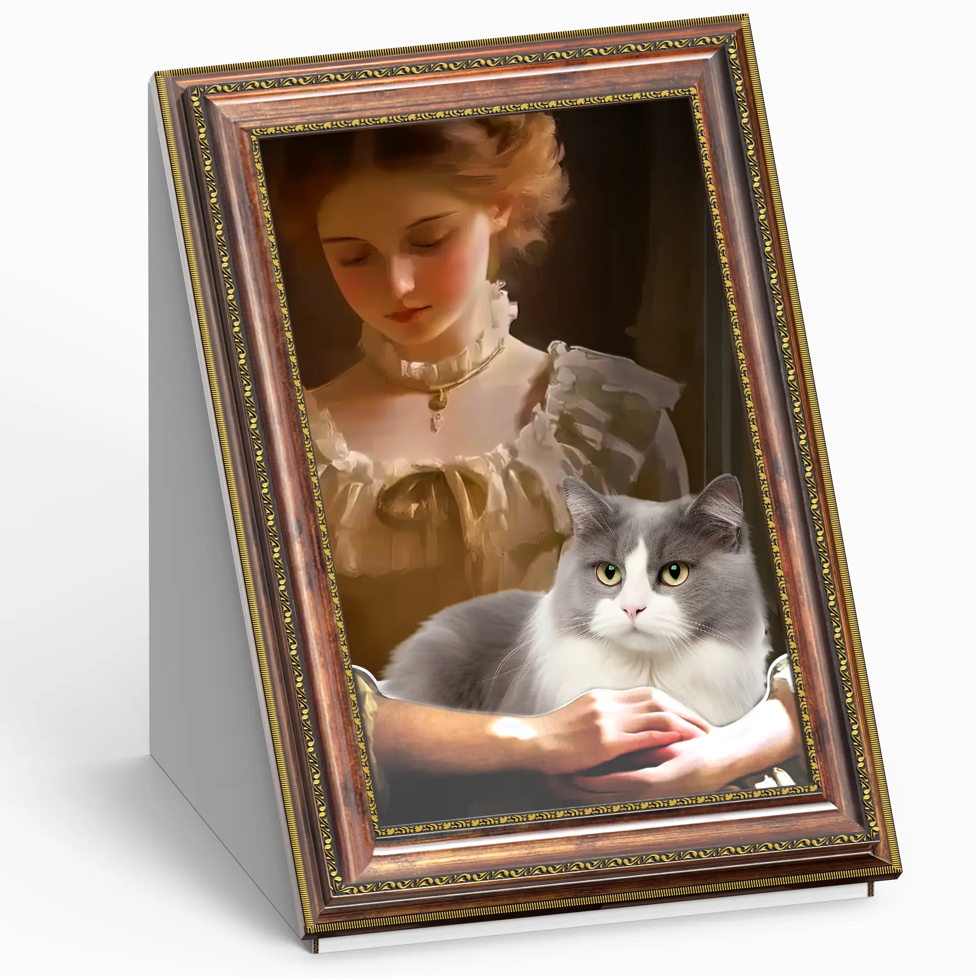 【Sale】Cat Scratcher House 44x35x53cm Art Deco Durable Oil Painting Frame for Indoor Cats with Scratch Board & Hideout Space Enclosed Classic Design Interactive Cardboard Cat Scratcher Toy Halloween Christmas Gifts