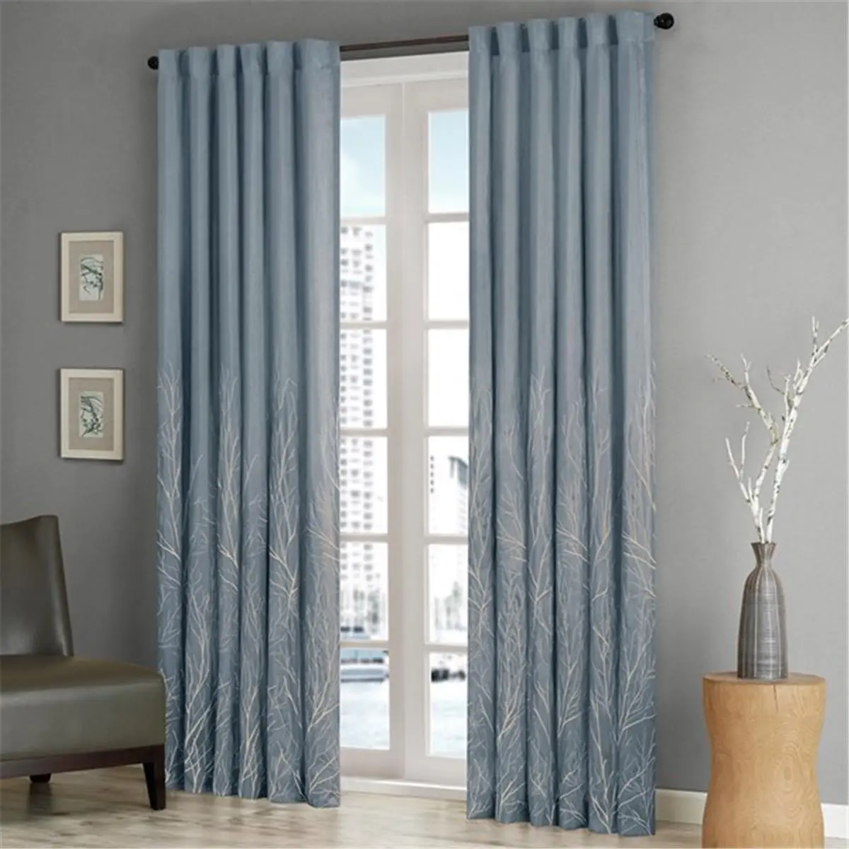 Madison Park MP40-1295 Andora Window Panel, Blue - 84 in.