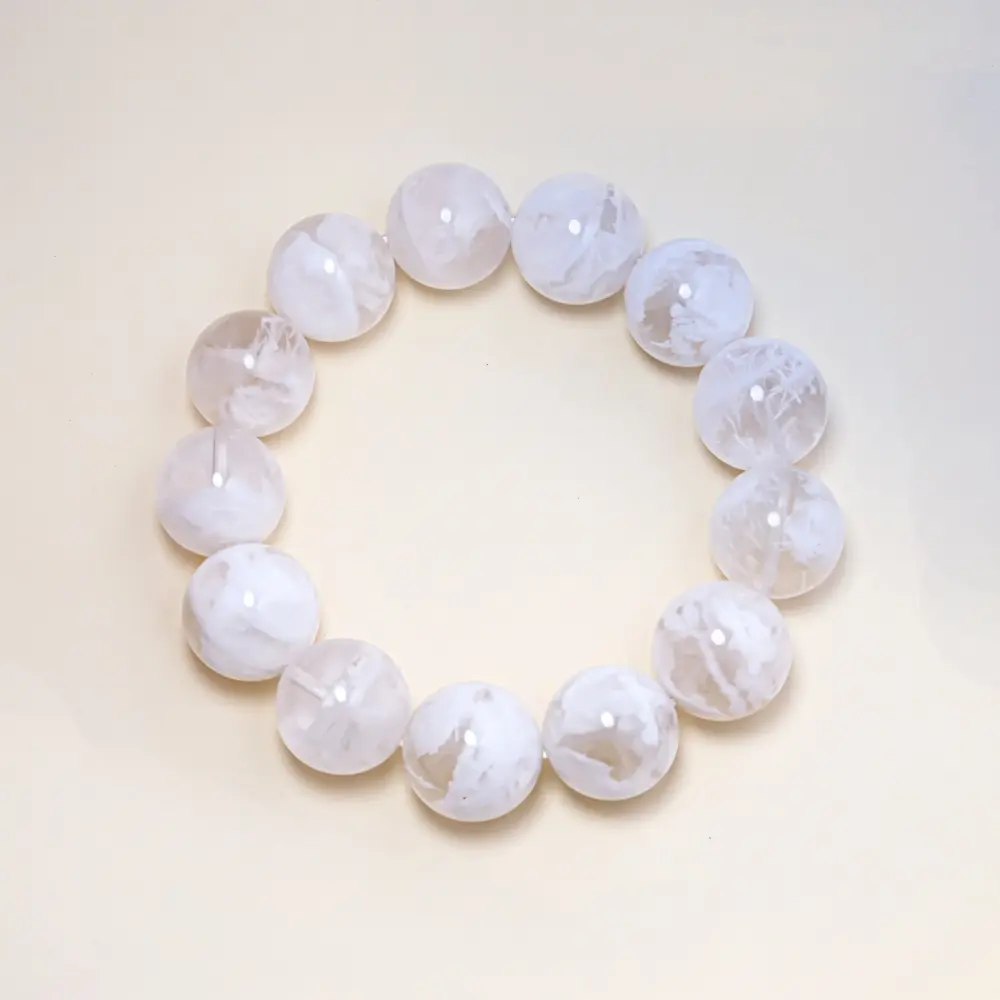 Groxiara "Ethereal Clarity"  White Phantom Quartz Bracelet