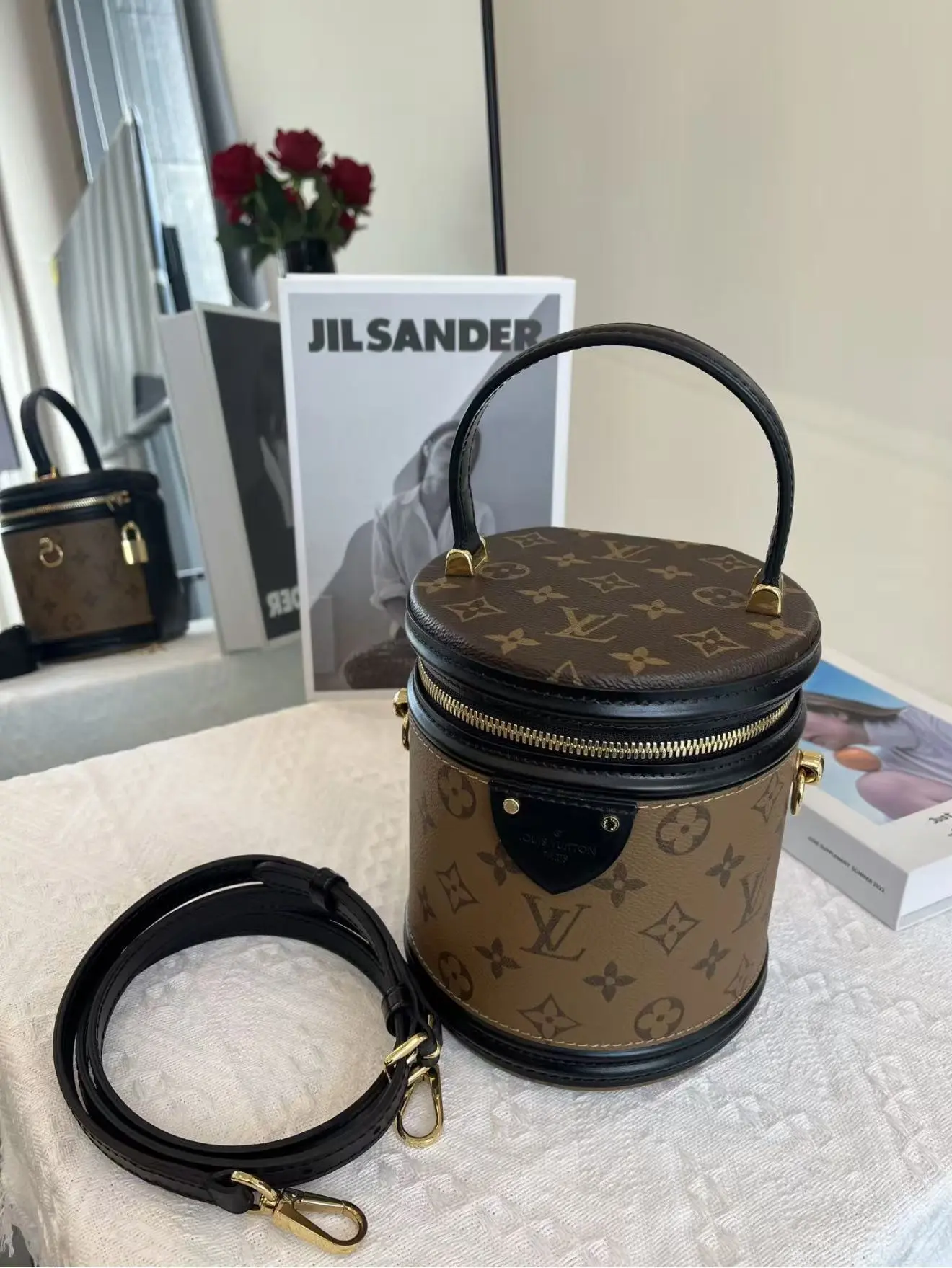 Pre-owned Louis Vuitton vcoated canvas bucket  bag LV CANNES bag 【BF 12Z】【Senza 1】
