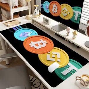 1pc Extra Large Cryptocurrency Mouse Pad Fintech Desk Pad,Computer Keyboard Mousepad with Non - Slip Rubber Base Durable Stitched Edge Perfect Gift for Home and Office