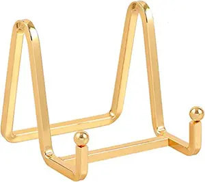 Plate Holder Easel Display Stand - 3 Inch Metal Plate Stands for Display - Tabletop Picture Stand - Gold Iron Easels for Display Pictures | Photo Frames | Book | Decorative Plates | Plaque - 1 Pack DIDUDIDU