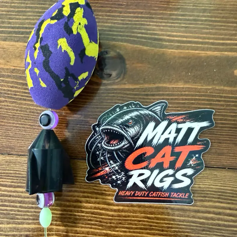 Turbo Matt Cat Rig Purple Camo EVA Foam Egg Float with 8/0 Gamakatsu Circle Hook