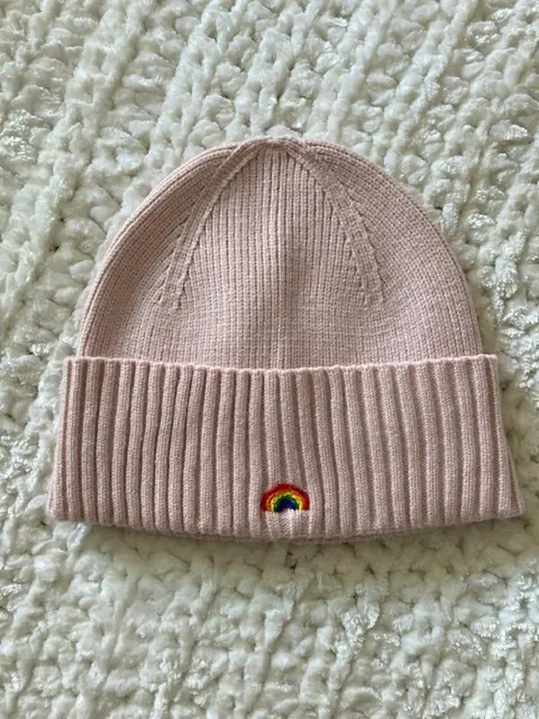 ALLCAPS Hand Embroidered Rainbow Cuffed Beanies for All - LGBTQIA+ Pride