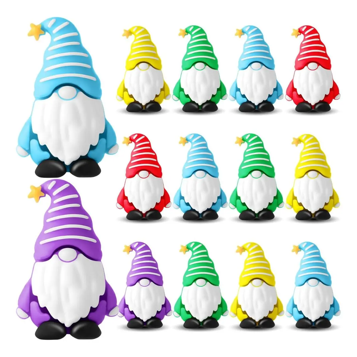 12PCS Mini Gnome Figurines – Tiny Fairy Garden Statues for Outdoor Decor