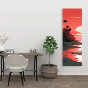 Conscious Sales C1RC206068IWGU 20 x 60 in. Blood Sun - Coral Canvas Home Decor for Modern Spaces