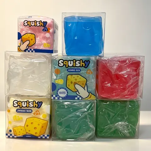 Cheese Squishy Soft Squeeze Ball Fidget Toy - Non-Spring-Back, Multi-Color Collectible, Ideal for Personal Use & Gifting (Squishy Soft Stress Relief Toys, Squeeze Ball Fidgets)