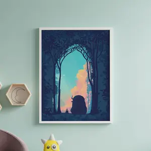 Room Decor, Flying Bison, Kawaii Room Aesthetic Decor, Appa Anime Wall Art Print