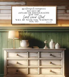 Joshua 1:9 Wall Art POSTER NO FRAMED | Bible Verse | Be Strong and Courageous | Christian Home Decor | Scripture Quote | Inspirational | Faith