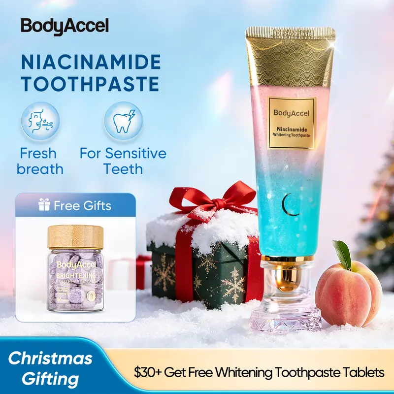 【MX】BodyAccel Whitening Toothpaste, Free of Fluoride, Nicotinamide, Anti plaque, Oral Health Management Teeth Whitening Solution TikTokShopBlackFriday