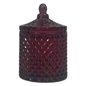 10 oz France clear ruby candle vessel For Candle Makers