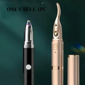 2-in-1 Heated Eyelash Curler and Eyebrow Trimmer, Clutch Pain-Free Eyelash Curler, USBRechargeable, Natural and Long-Lasting Curl, Painless and Precise Eyebrow Grooming, Ideal forDaily Makeup Use.