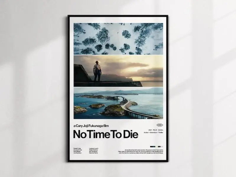No Time To Die Movie Poster | Modern Wall Art, James Bond