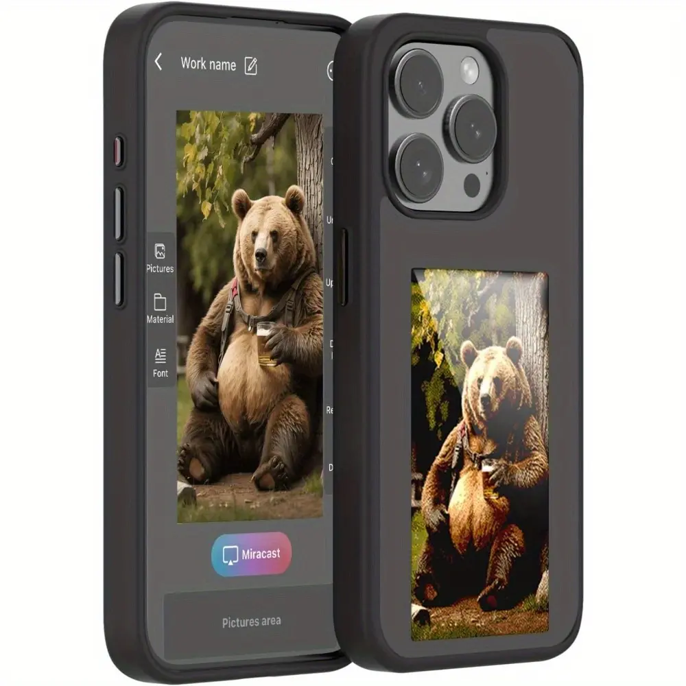 Creative Smart NFC Ink Smartphone Case for iPhone 13/13 Pro/13 Pro Max/14/14 Pro/14 Pro Max/15/15 Pro Max/16/17, Instant Photo Display