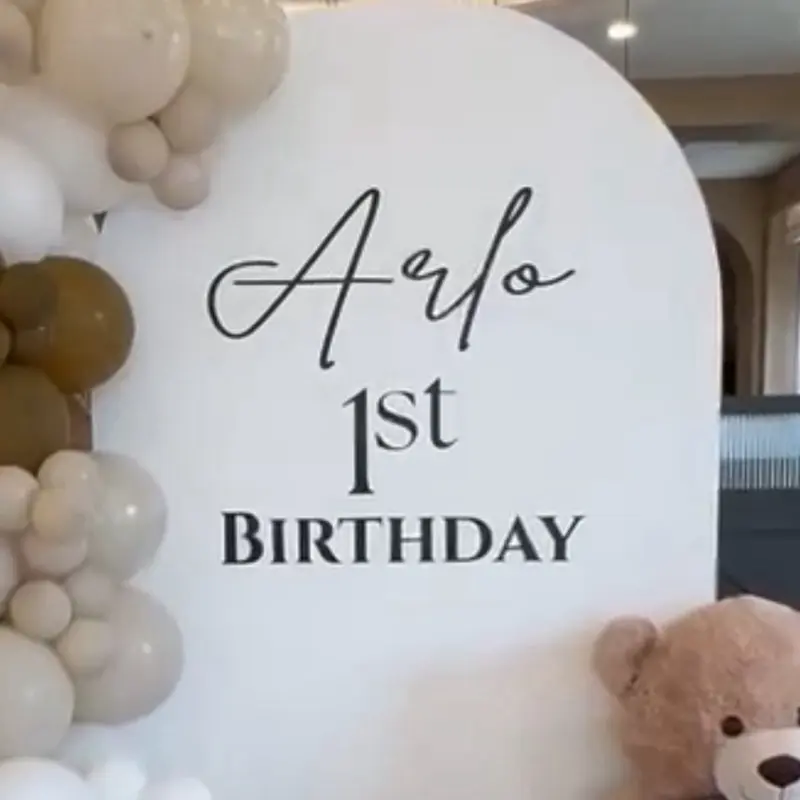 Custom Backdrop Name Vinyl Decal, Personalized Party Decoration Sticker for Wedding, Birthday