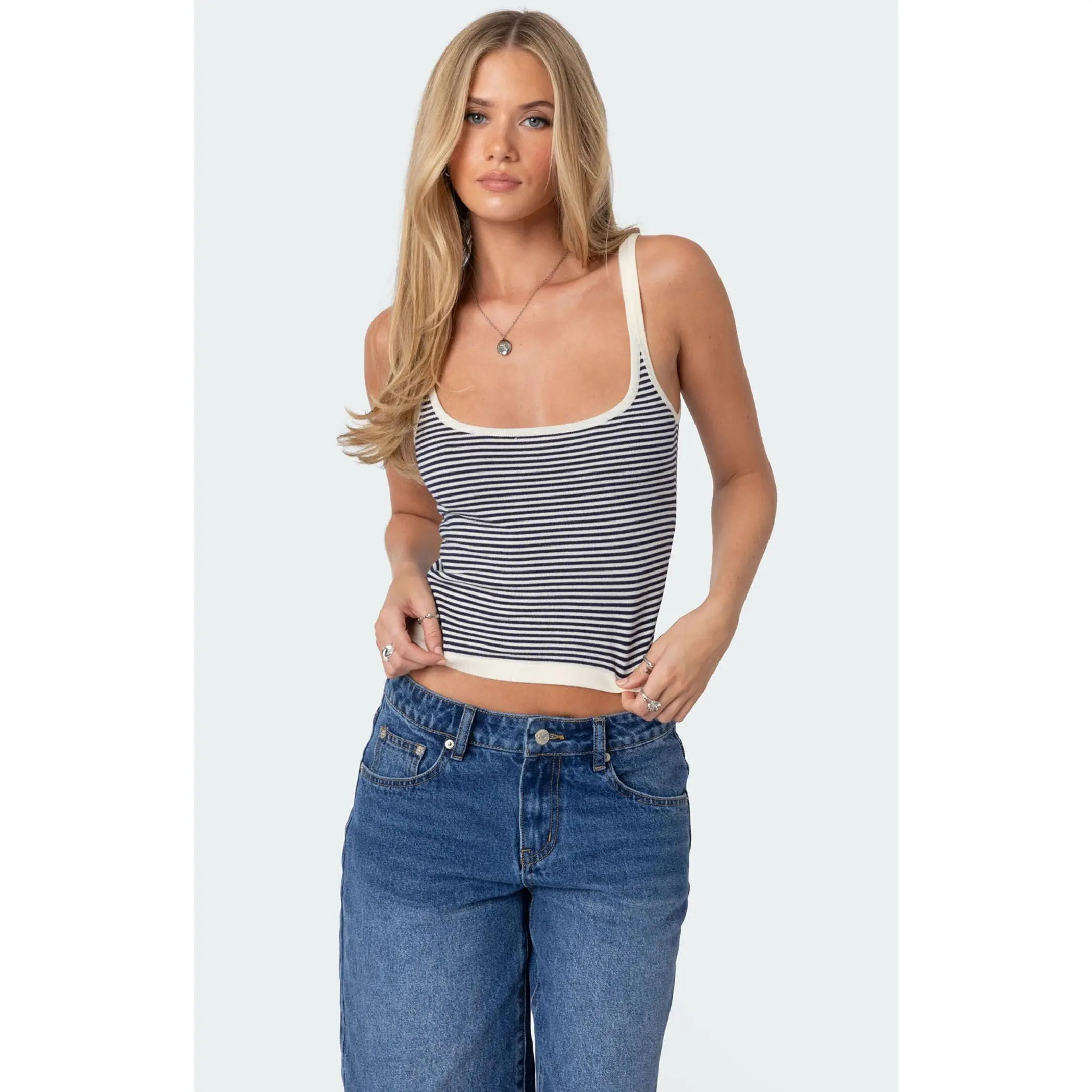 Edikted Women's Saylor Striped Knit Tank Top