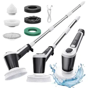 【Clearance sale】Powerful Electric Spin Scrubber with Cordless Cleaning Brush with 6 Heads,3 Adjustable length Handle,Dual-Speed, Waterproof, Deep Clean for Bathroom, Tub, Tile