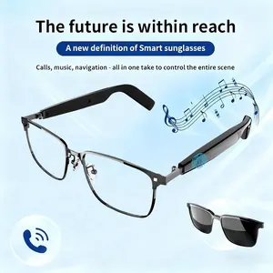 Bluetooth Smart Audio Glasses,  Type-C& Classic Design, HD Clear Call, Stereo Sound, Lightweight Wearable for Driving, Travel, Outdoor, Black Fashion Smart Sunglasses