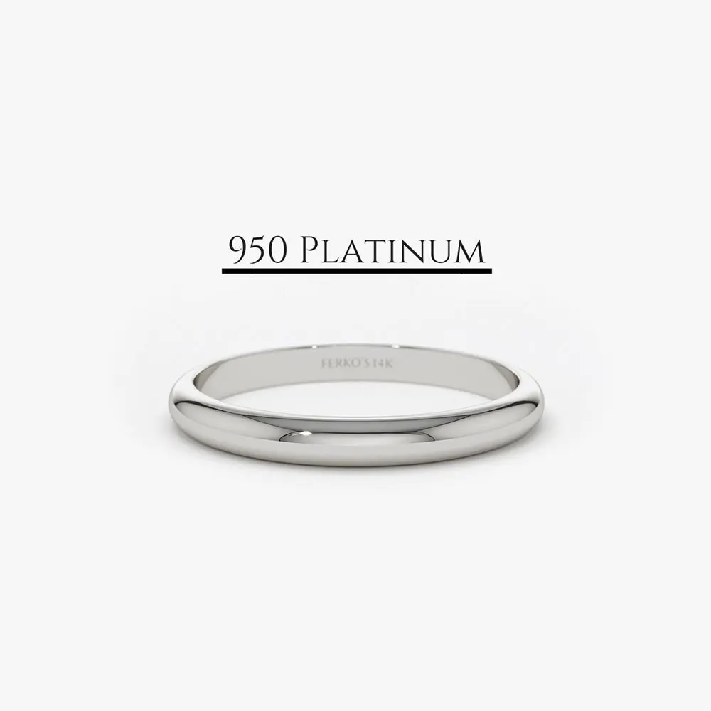 Platinum 2MM Dome Wedding Band