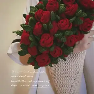 Romantic Rose Crochet Bouquet Blanket - Soft and Comfortable Home Decoration Gift for Any Occasion