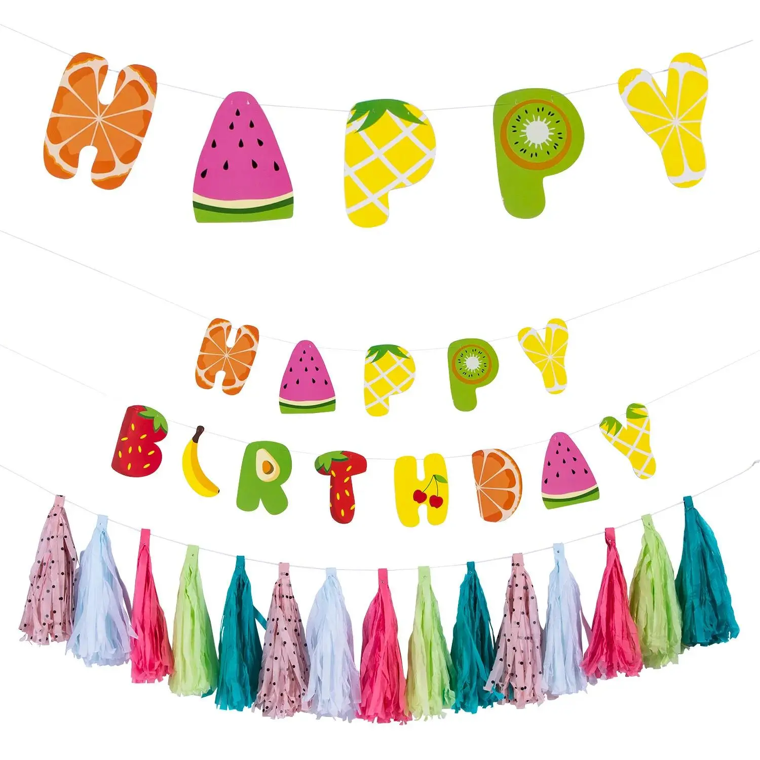 Tutti Frutti Tissue Paper Garland Set - 2 Pc.