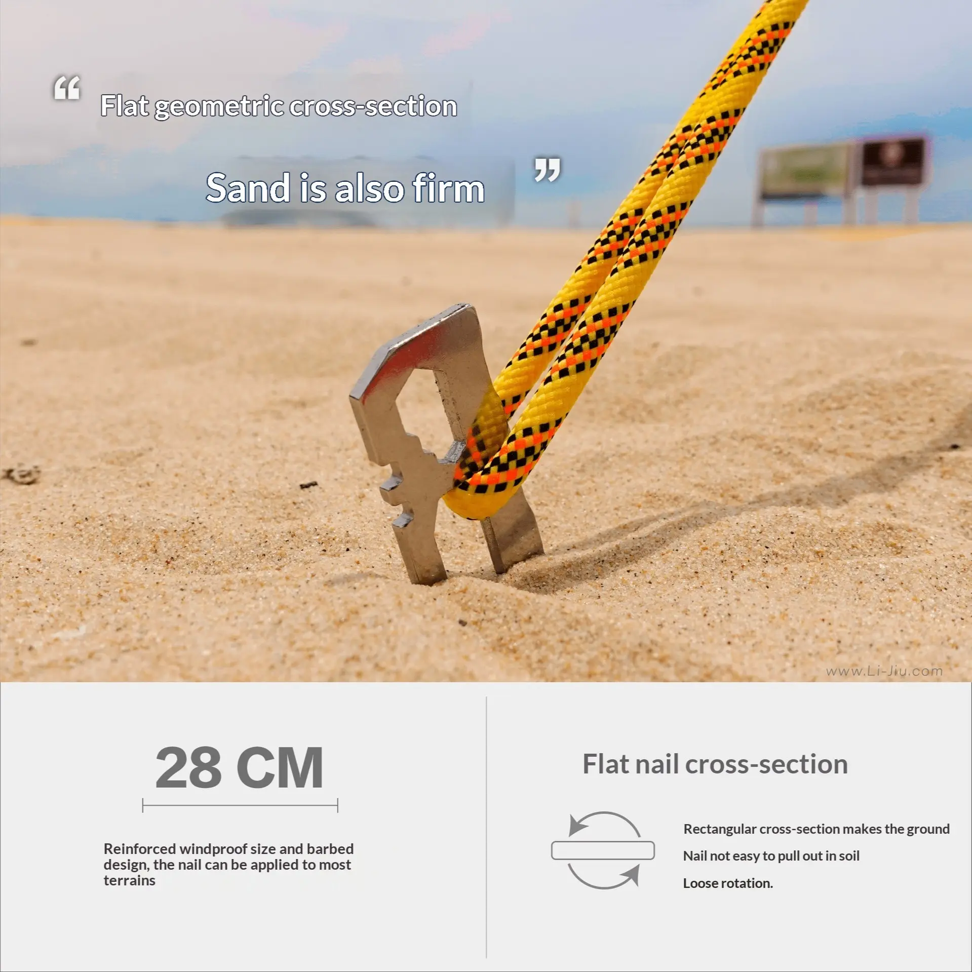 8.7" or 11" 420 Stainless Steel Tent Stakes, Flat Anti-Pull Design. Rustproof, High Hardness, Heavy Duty for Sand, Hard Ground & Windy Conditions. Ideal for Camping, Canopy, Beach Tents, Hiking and Outdoor Activities, Camping Supplies