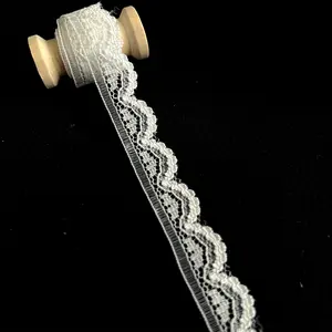 20yard 1.4cm Wide Lace Ribbon-Soft Lace Trim by the Yards,Black and White,WT01013