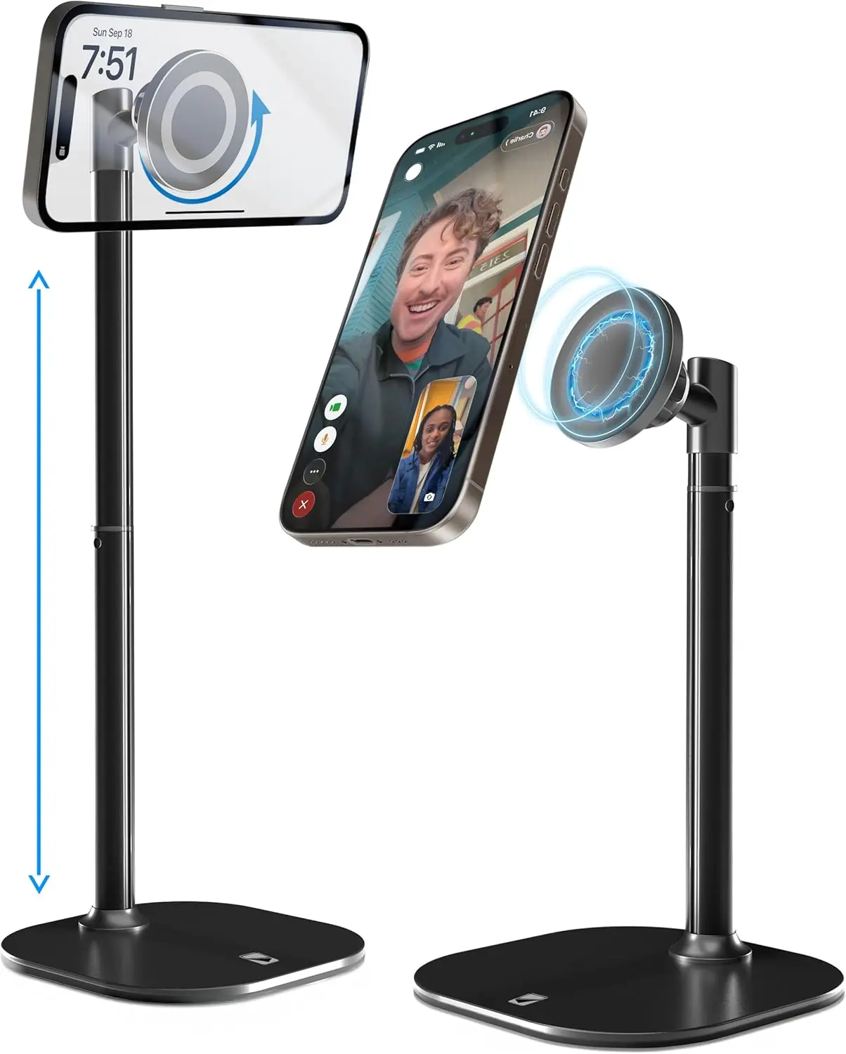 MagSafe Adjustable Phone Stand For Desk- Foldable Magnetic Iphone Holder COOPER