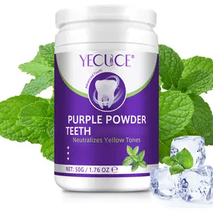 YECUCE Purple Powder Teeth, White Teeth, Removes Stains, No Sensitivity, Enamel-Safe Toothpaste Powder for Coffee, Tea, Food, Wine Stains Oral Cleansing