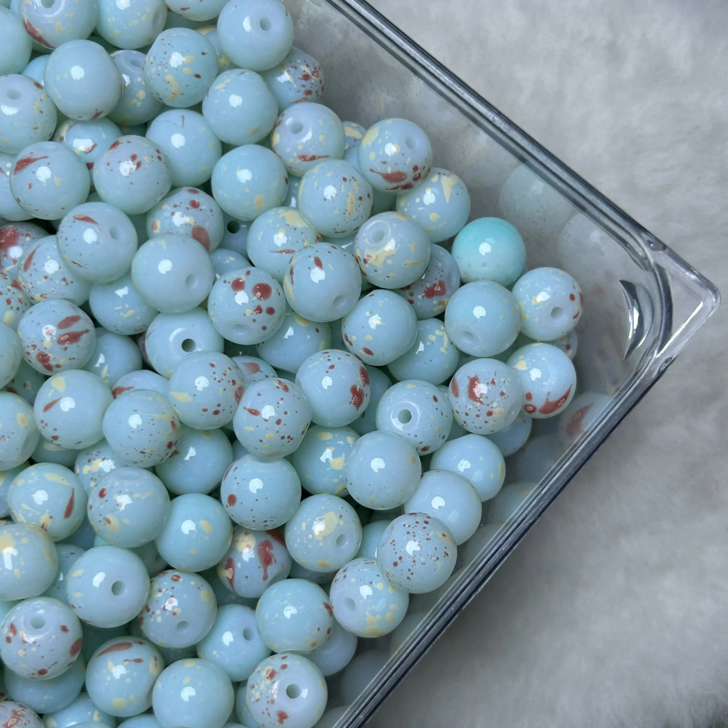 【A56】10mm Light Blue Glass Bead 75ml