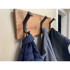 Handcrafted Rustic Farmhouse Coat Rack - 3 Hanger