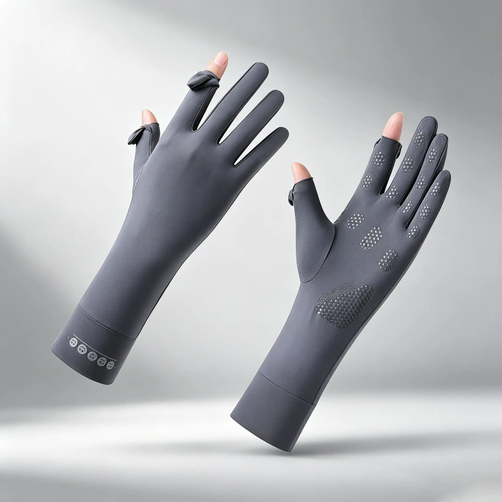 Women's Ice Silk Sunscreen Gloves - Summer UV Protection, Anti-Slip, Extended Wrist, Touchscreen Compatible for Driving, Cycling