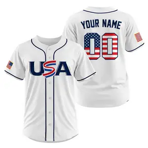 Personalized White Navy USA Baseball Jersey – Personalized Name & Number, Custom Team Name Number American Jersey Shirt for Men Women Youth Kid, 2026 Game Day Outfit For American Fans