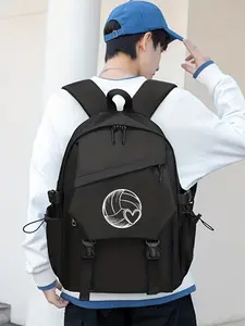 Volleyball Heart Print Backpack, Backpack for School, Multifunctional Large Capacity Sports Bag, Adjustable Straps Laptop Bag, Unisex, Ideal for Students and Outdoor Use